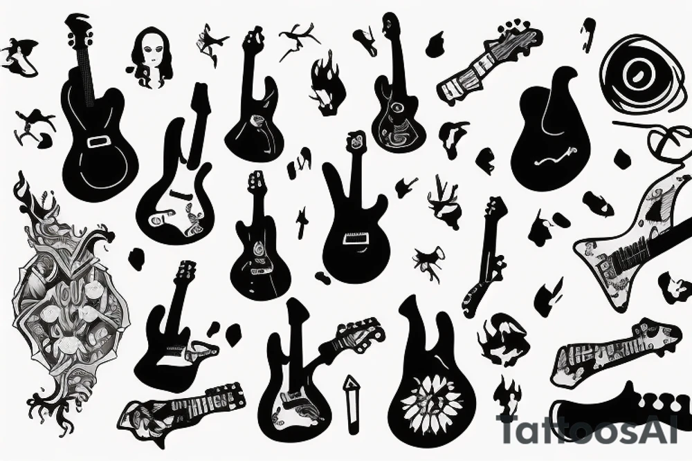 ghost holding a guitar tattoo idea