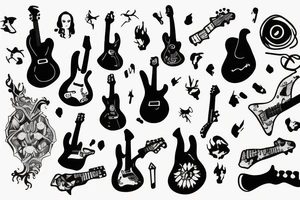ghost holding a guitar tattoo idea