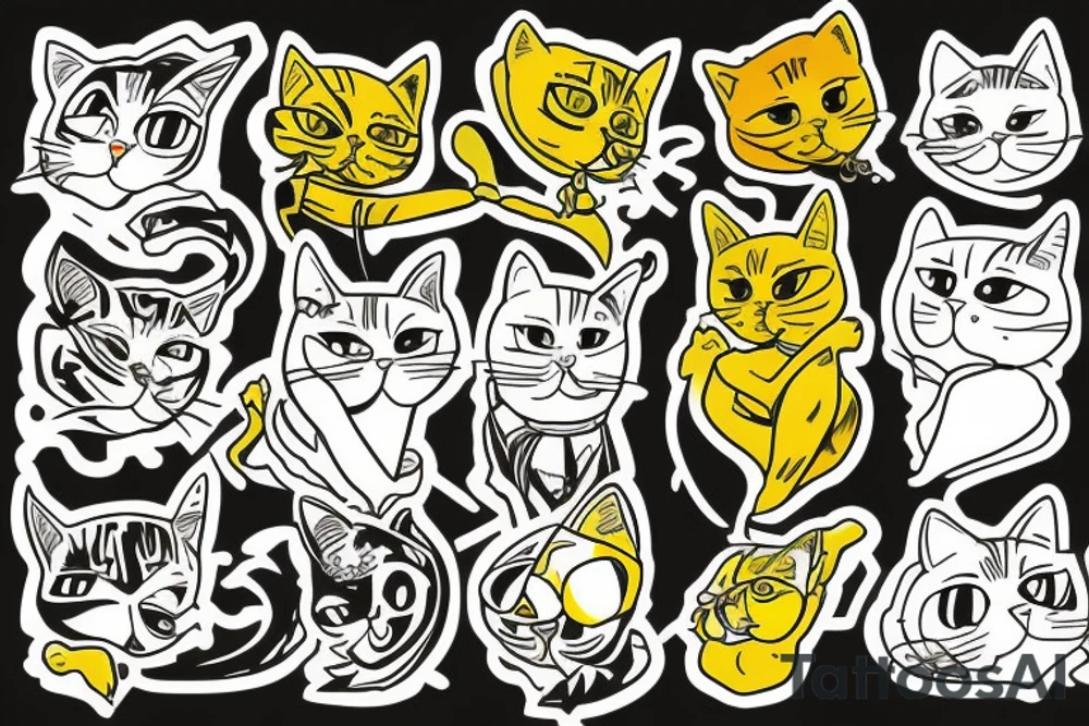 un gato amarillo tattoo idea