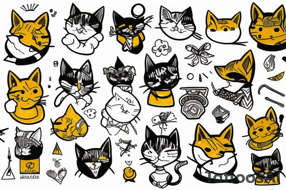 un gato amarillo tattoo idea