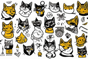 un gato amarillo tattoo idea