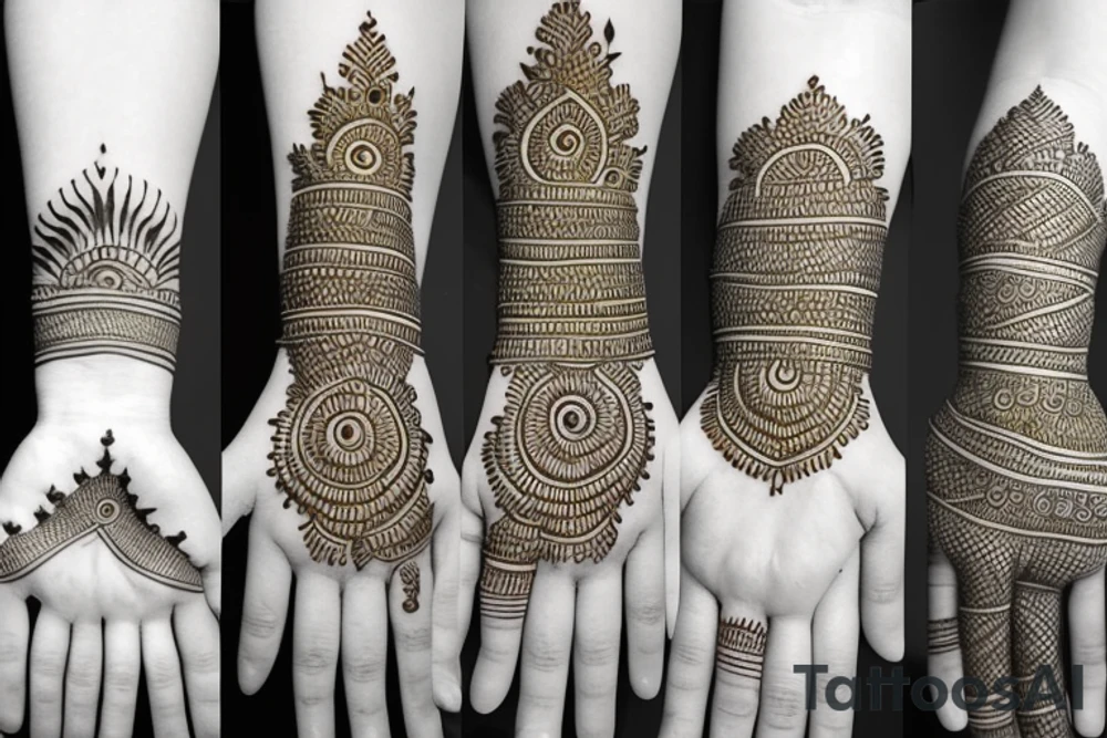 henna patterns on hand tattoo idea