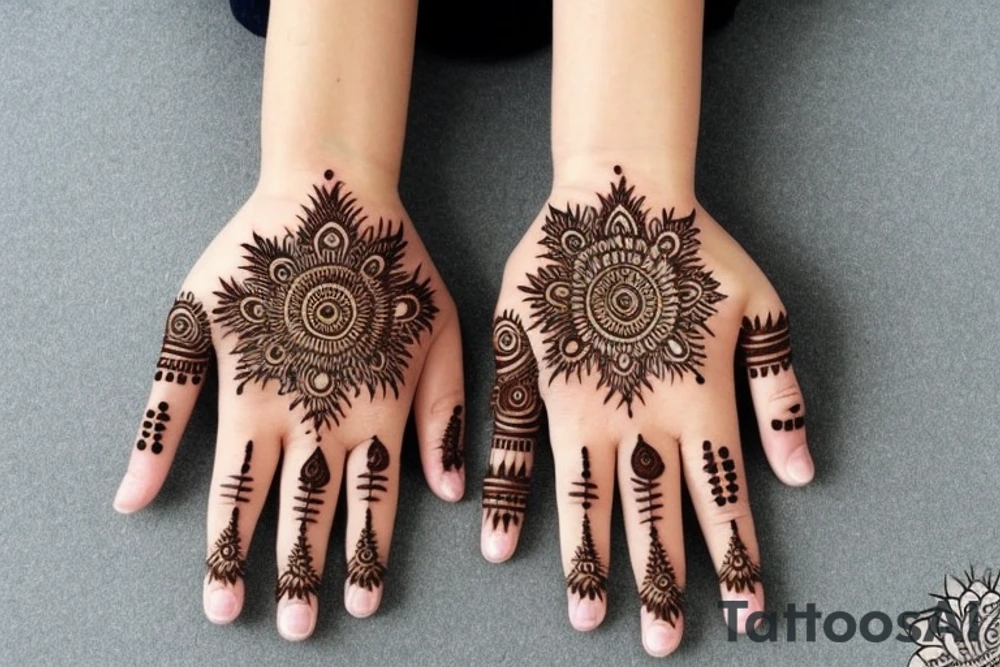 henna patterns on hand tattoo idea