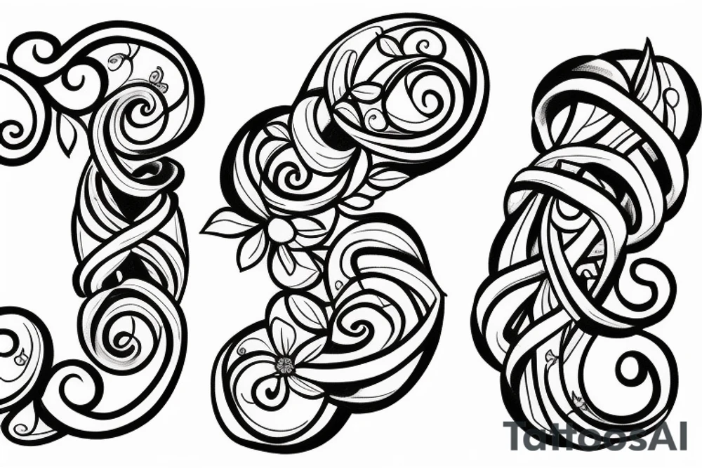 infinity symbol with flowers tattoo idea