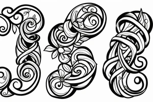 infinity symbol with flowers tattoo idea