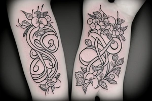 infinity symbol with flowers tattoo idea