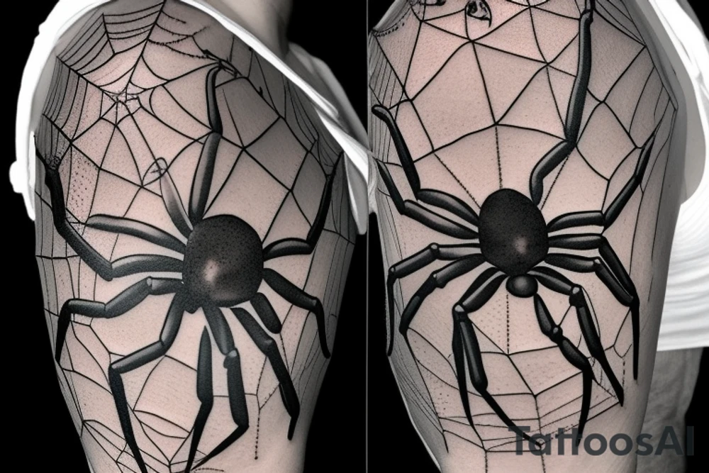Big spider with a lightbulb as an abdomen tattoo idea