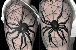 Big spider with a lightbulb as an abdomen tattoo idea