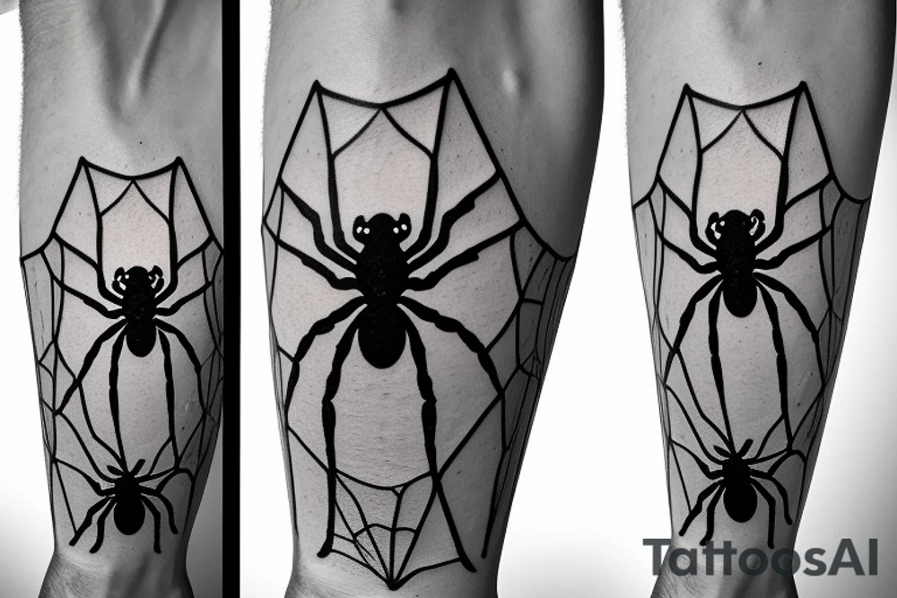 Big spider with a lightbulb as an abdomen tattoo idea