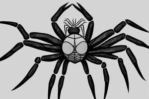Big spider with a lightbulb as an abdomen tattoo idea