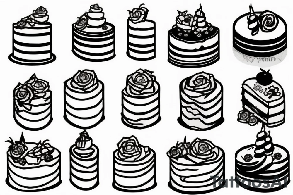 slice of cake tattoo idea