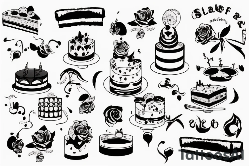 slice of cake tattoo idea