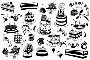 slice of cake tattoo idea