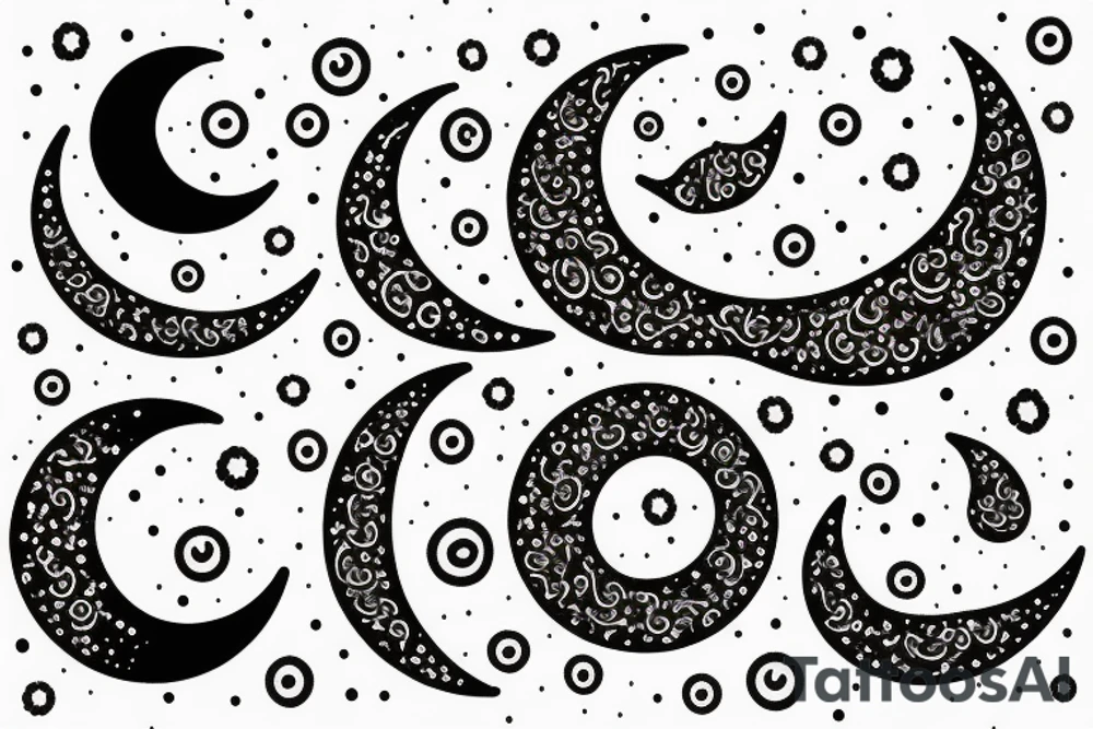 smiling crescent moon tattoo idea
