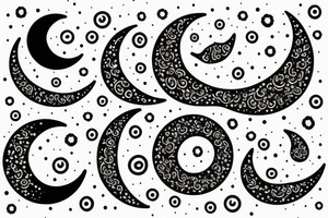 smiling crescent moon tattoo idea