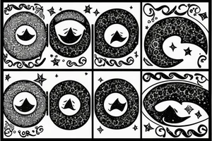 smiling crescent moon tattoo idea