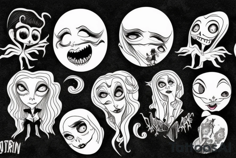 Tim burton movie characters tattoo idea