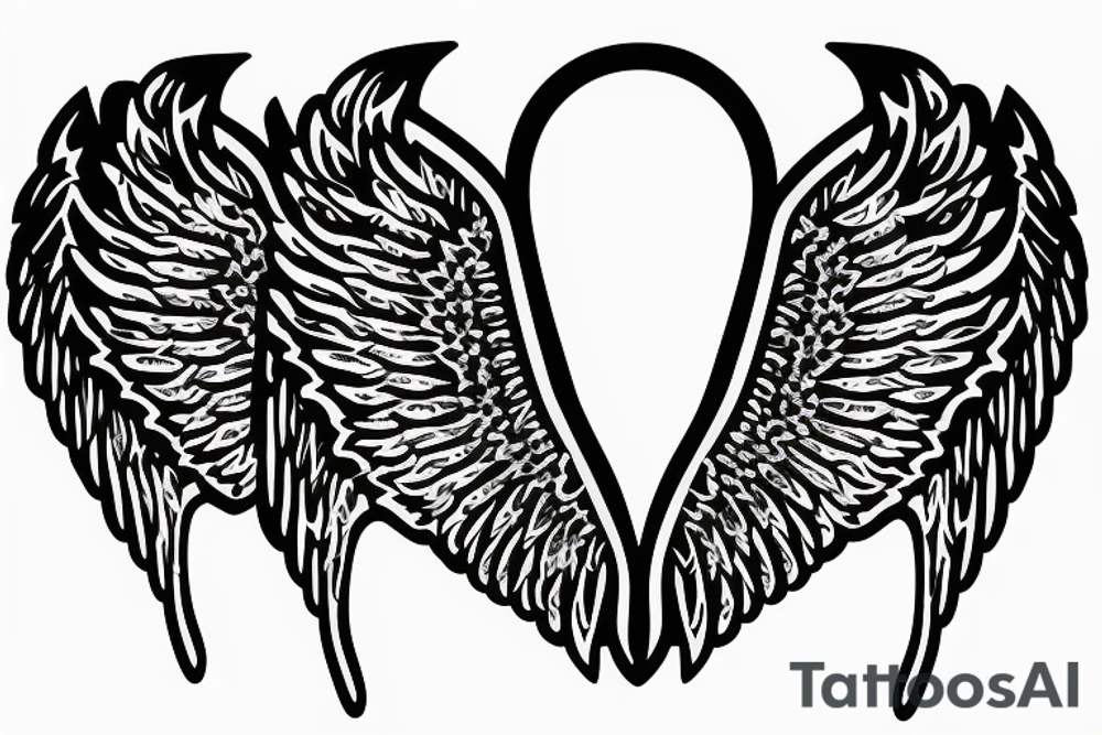 222 444 angel wings on the numbers tattoo idea