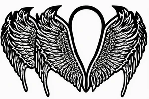 222 444 angel wings on the numbers tattoo idea