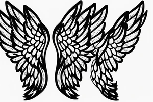 222 444 angel wings on the numbers tattoo idea