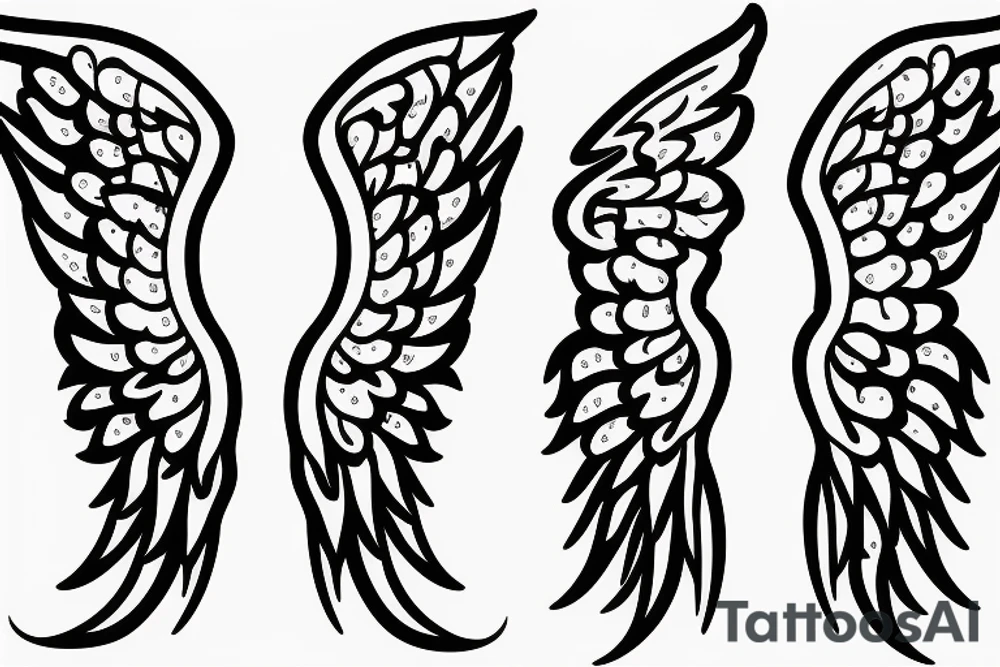 222 444 angel wings on the numbers tattoo idea