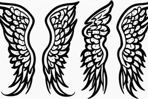 222 444 angel wings on the numbers tattoo idea