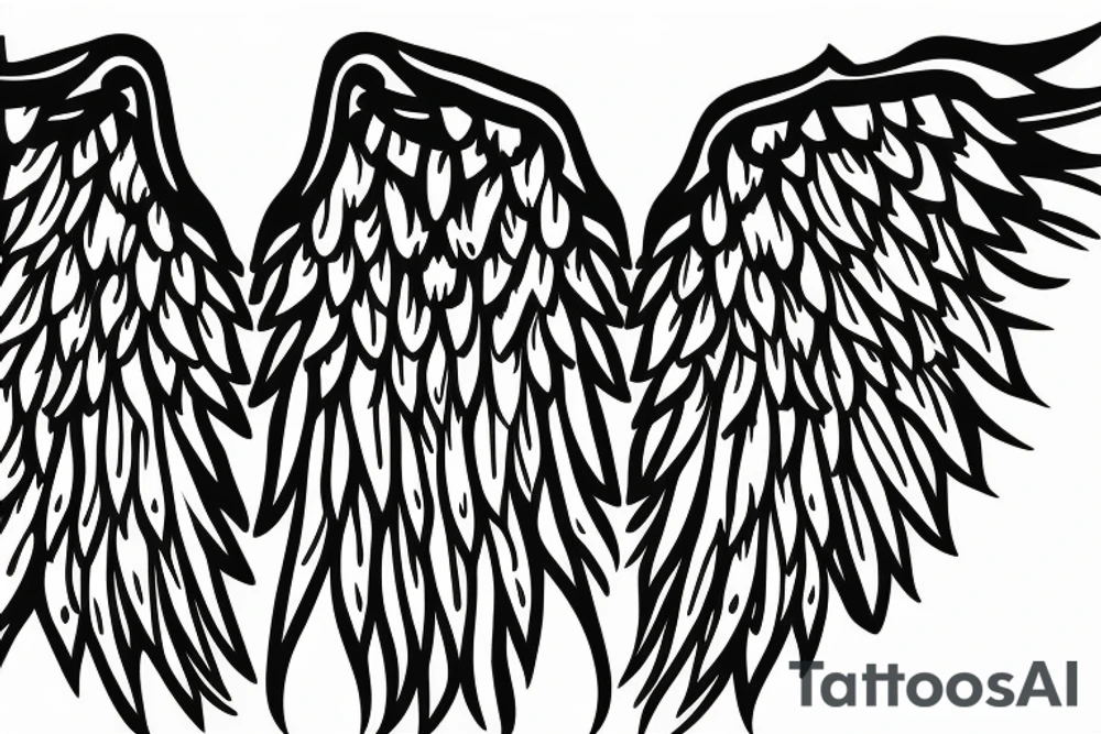 222 444 angel wings on the numbers tattoo idea