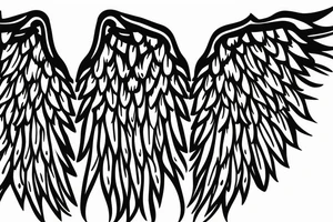222 444 angel wings on the numbers tattoo idea