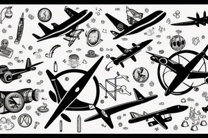 Airplane and chemistry tattoo idea