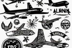 Airplane and chemistry tattoo idea