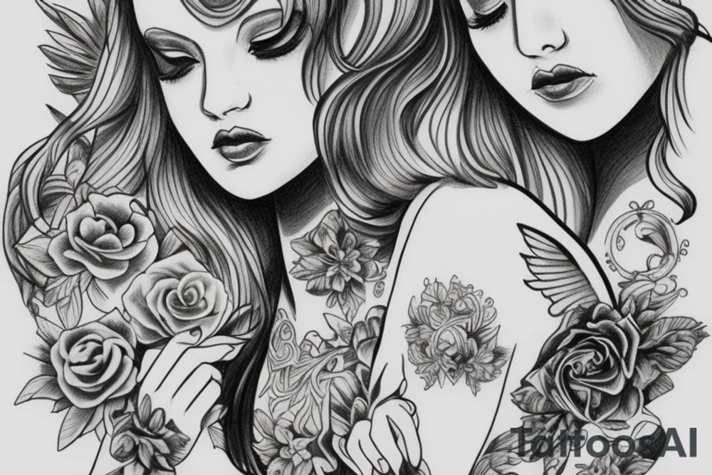 female angel tattoo idea