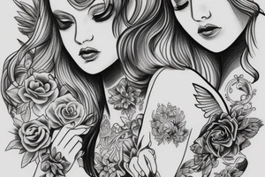 female angel tattoo idea
