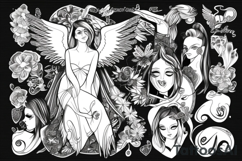 female angel tattoo idea