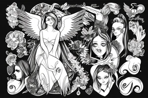 female angel tattoo idea