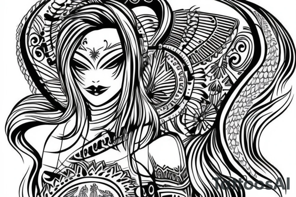 female angel tattoo idea