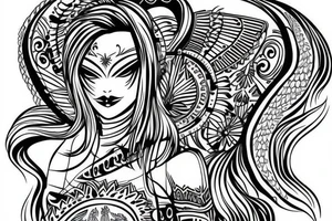 female angel tattoo idea