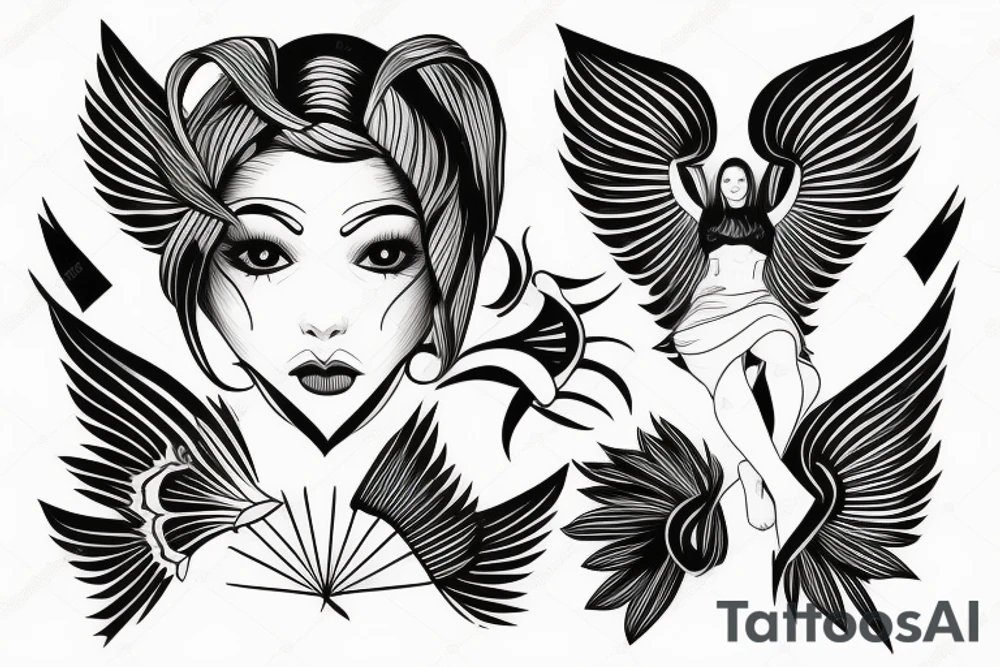 female angel tattoo idea