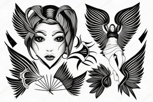 female angel tattoo idea