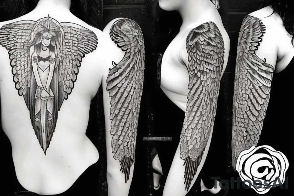 female angel tattoo idea