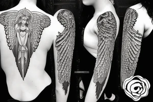 female angel tattoo idea