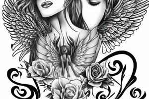 female angel tattoo idea