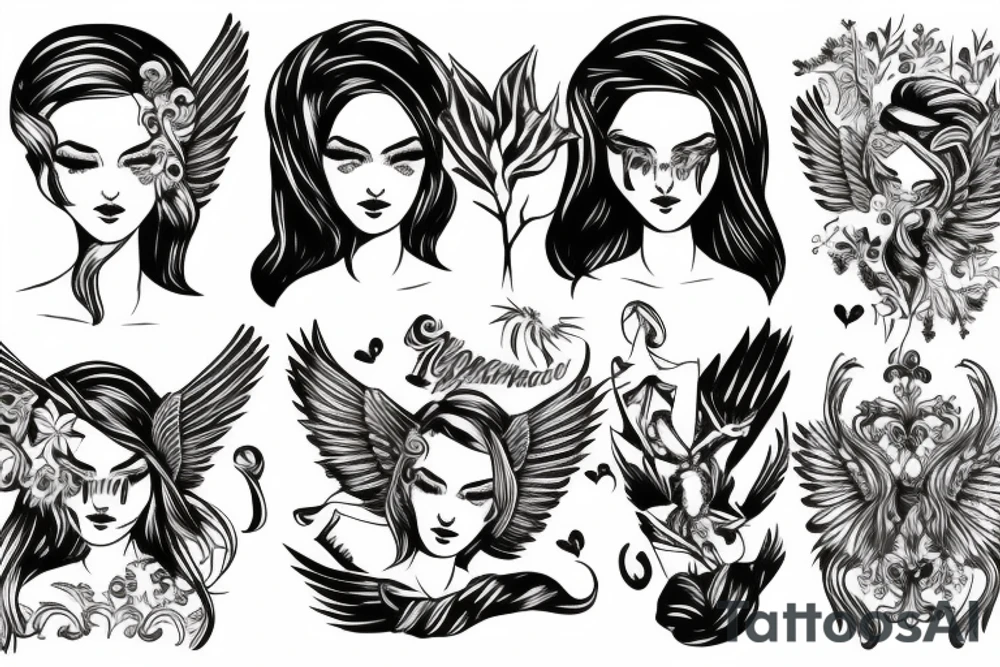 female angel tattoo idea