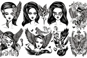 female angel tattoo idea