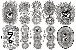 Seven chakras tattoo idea