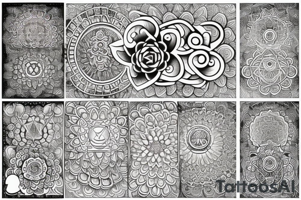 Seven chakras tattoo idea