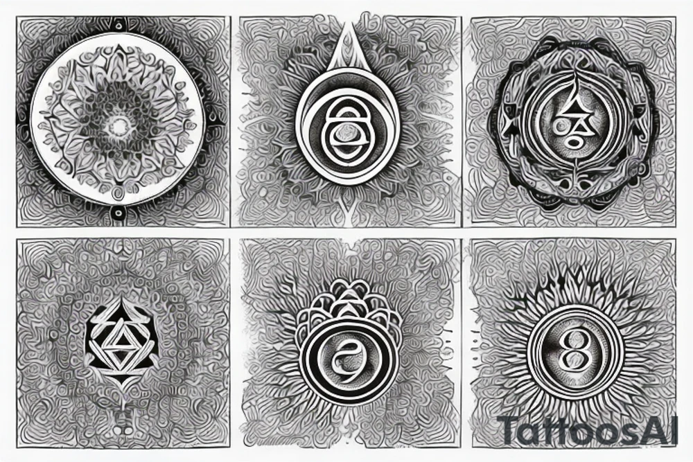 Seven chakras tattoo idea