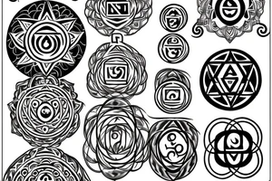 Seven chakras tattoo idea