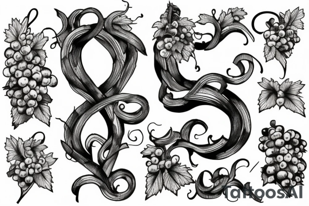 Roman Numeral 7 with grape vine tattoo idea