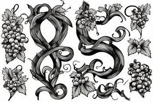 Roman Numeral 7 with grape vine tattoo idea