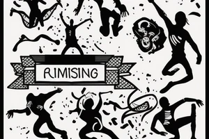 3 friends jumping from building to building tattoo idea